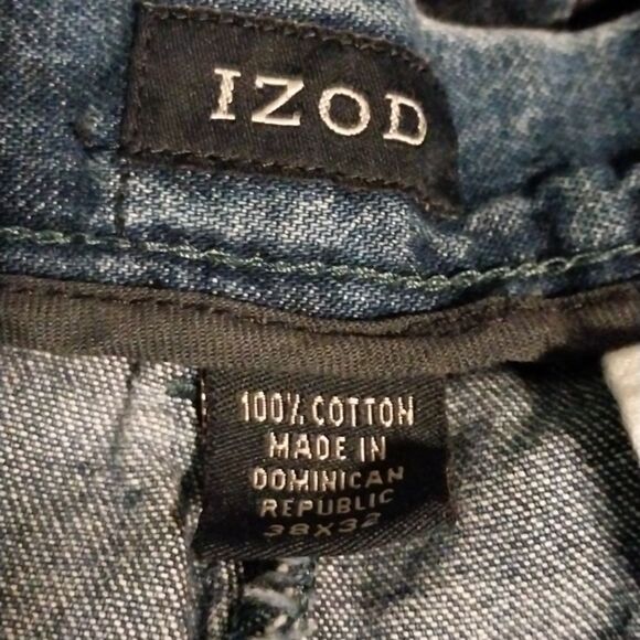 IZOD Men's Chino Double Pleated Denim Pants Size 38 X 32 - Picture 5 of 6